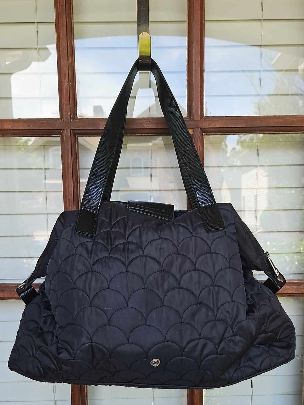 DVF Black Quilted Travel Overnight Carry On Bag - Picture 4 of 7